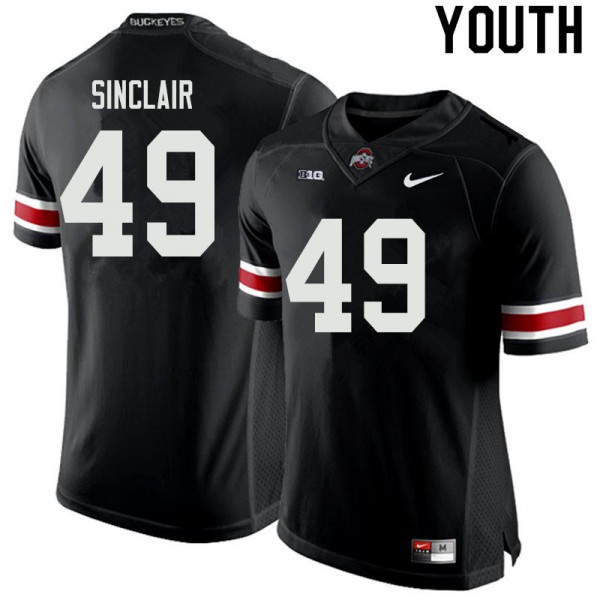 Ohio State Buckeyes #49 Darryl Sinclair Youth Stitched Jersey Black OSU30435